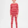 Conjunto de pijama de algodón cepillado orgánico para niños y bebés