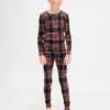 Conjunto de pijama de algodón cepillado orgánico para niños y bebés