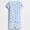 Conjunto de pijama de algodón orgánico cepillado «Brannan Bear» para bebés y niños pequeños en pantalones cortos
