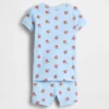 Conjunto de pijama de algodón orgánico cepillado «Brannan Bear» para bebés y niños pequeños en pantalones cortos