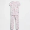 Conjunto de pijama de algodón orgánico cepillado con estampado de dinosaurios para bebés y niños pequeños
