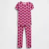 Conjunto de pijama de algodón orgánico cepillado con estampado de mariquitas para bebés y niños pequeños