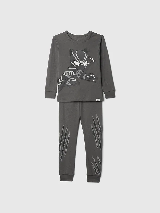 Conjunto de pijama de algodón orgánico cepillado de Marvel para Bebé y Niño