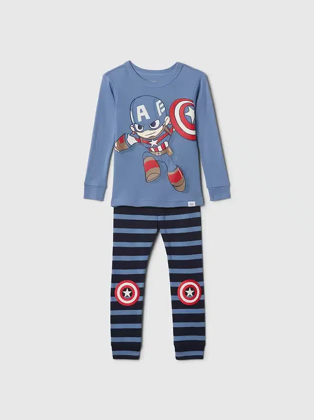 Conjunto de pijama de algodón orgánico cepillado de Marvel para Bebé y Niño