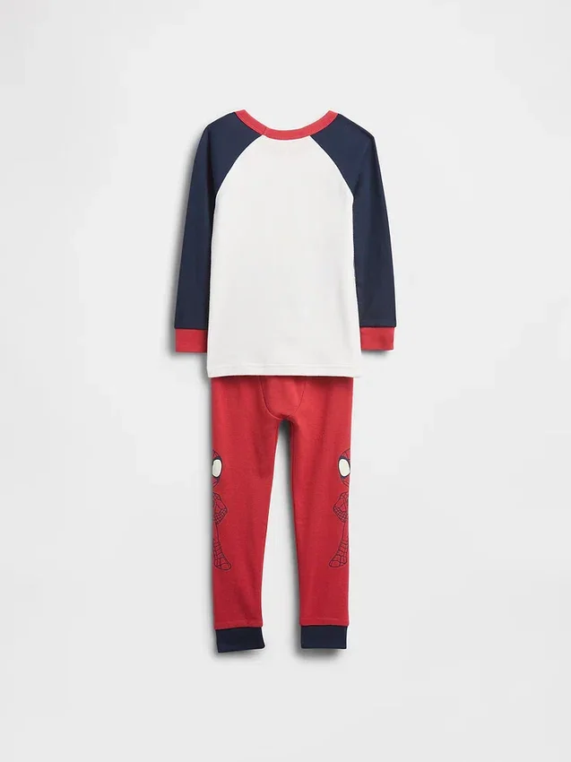 Conjunto de pijama de algodón orgánico cepillado de Marvel para Bebé y Niño