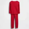 Conjunto de pijama de algodón orgánico cepillado estilo Henley para bebés y niños