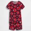 Conjunto de pijama de algodón orgánico cepillado «Marvel» para bebés y niños pequeños en pantalones cortos
