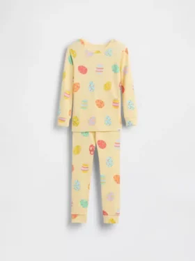 Conjunto de pijama de algodón orgánico cepillado para bebés y niños
