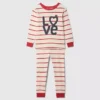 Conjunto de pijama de algodón orgánico cepillado para bebés y niños