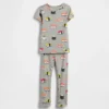Conjunto de pijama de algodón orgánico cepillado para bebés y niños