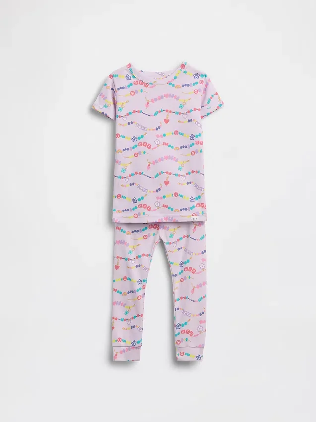 Conjunto de pijama de algodón orgánico cepillado para bebés y niños