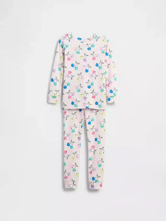 Conjunto de pijama de algodón orgánico cepillado para bebés y niños