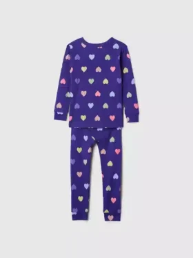 Conjunto de pijama de algodón orgánico cepillado para bebés y niños