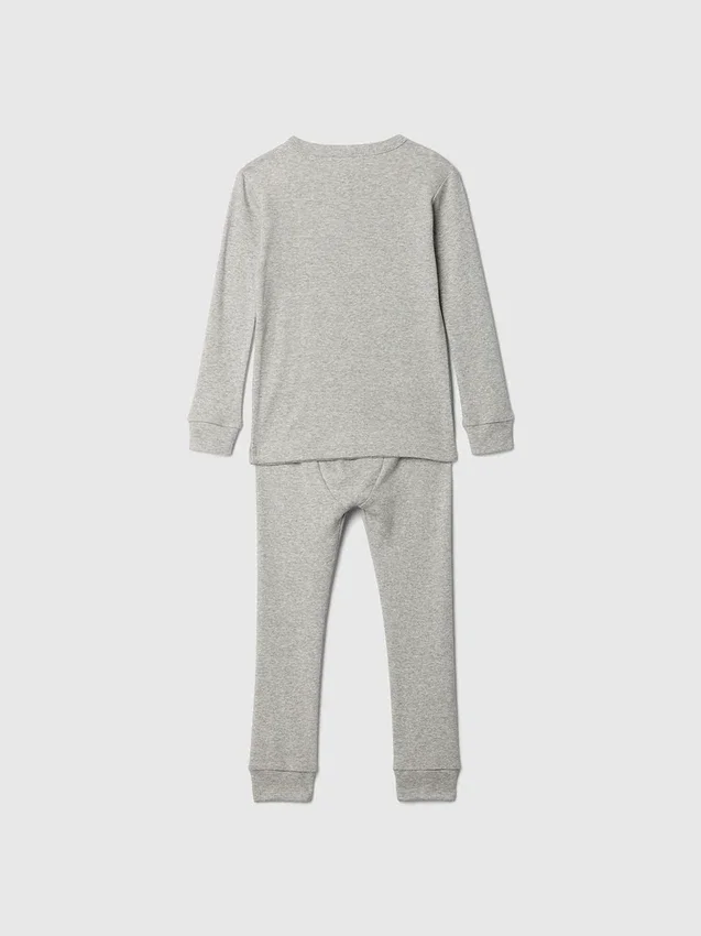 Conjunto de pijama de algodón orgánico cepillado para bebés y niños