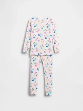 Conjunto de pijama de algodón orgánico cepillado para bebés y niños