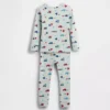 Conjunto de pijama de algodón orgánico cepillado para bebés y niños