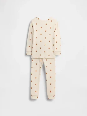 Conjunto de pijama de algodón orgánico cepillado «Pumpkin Bear» para niños y bebés