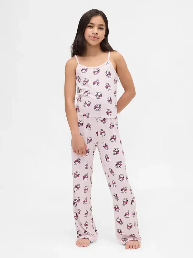 Conjunto de pijama de camiseta sin mangas reciclada para niños con Snoopy