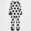 Conjunto de pijama de fútbol de algodón cepillado orgánico para bebés y niños