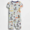 Conjunto de pijama de pantalones cortos «Beach Dogs» de algodón orgánico cepillado para bebés y niños pequeños