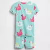 Conjunto de pijama de pantalones cortos con flotador de piscina de algodón cepillado orgánico para bebés y niños pequeños