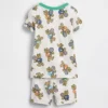 Conjunto de pijama de pantalones cortos de algodón orgánico cepillado «Brannan Bear Tennis» para bebés y niños pequeños