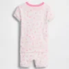 Conjunto de pijama de pantalones cortos de algodón orgánico cepillado con estampado de conchas para Bebé y Niño
