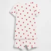 Conjunto de pijama de pantalones cortos de algodón orgánico cepillado con estampado de fresas para Bebé y Niño