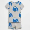 Conjunto de pijama de pantalones cortos de algodón orgánico cepillado con gorila para bebés y niños pequeños