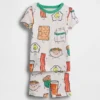 Conjunto de pijama de pantalones cortos de algodón orgánico cepillado para bebés y niños
