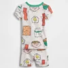 Conjunto de pijama de pantalones cortos de algodón orgánico cepillado para bebés y niños