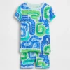 Conjunto de pijama de pantalones cortos de algodón orgánico cepillado para bebés y niños pequeños
