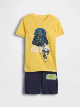 Conjunto de pijama de pantalones cortos infantiles de Star Wars de algodón orgánico cepillado