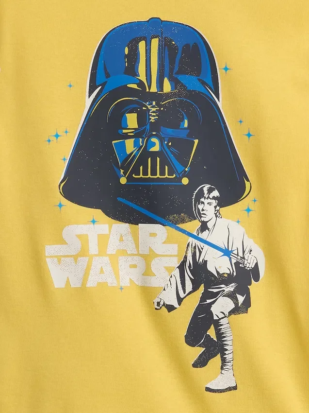 Conjunto de pijama de pantalones cortos infantiles de Star Wars de algodón orgánico cepillado