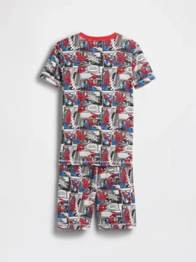 Conjunto de pijama de pantalones cortos para niño de Spider-Man, de algodón orgánico cepillado