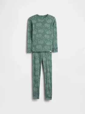Conjunto de pijama infantil de algodón orgánico cepillado