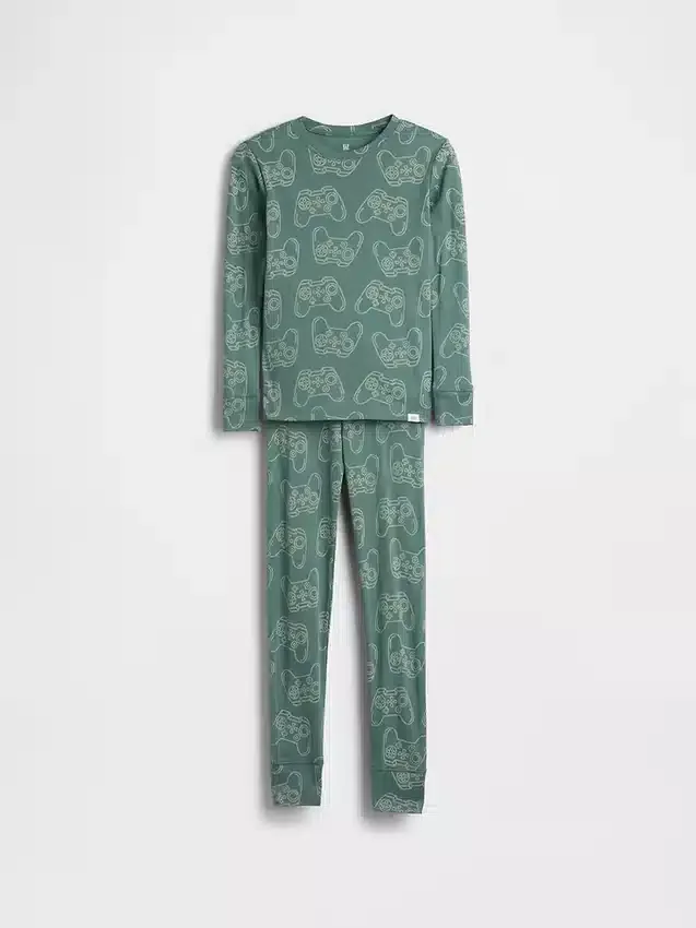 Conjunto de pijama infantil de algodón orgánico cepillado