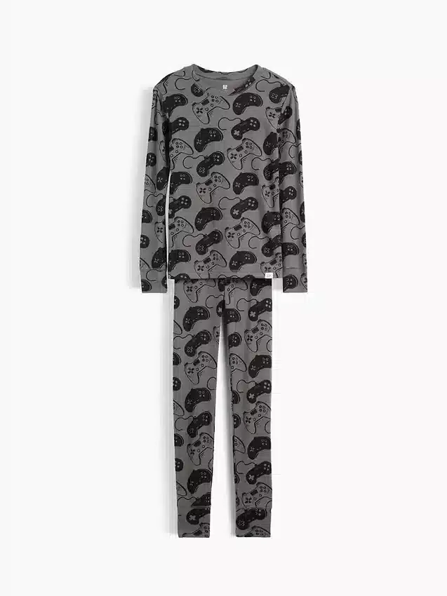 Conjunto de pijama infantil de algodón orgánico cepillado
