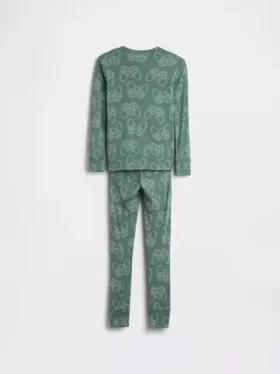 Conjunto de pijama infantil de algodón orgánico cepillado