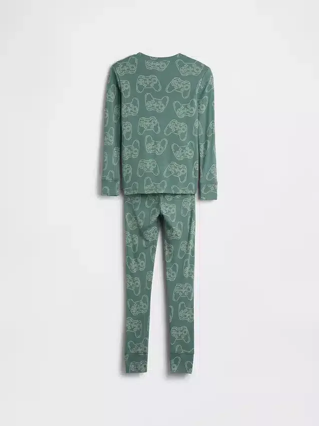 Conjunto de pijama infantil de algodón orgánico cepillado