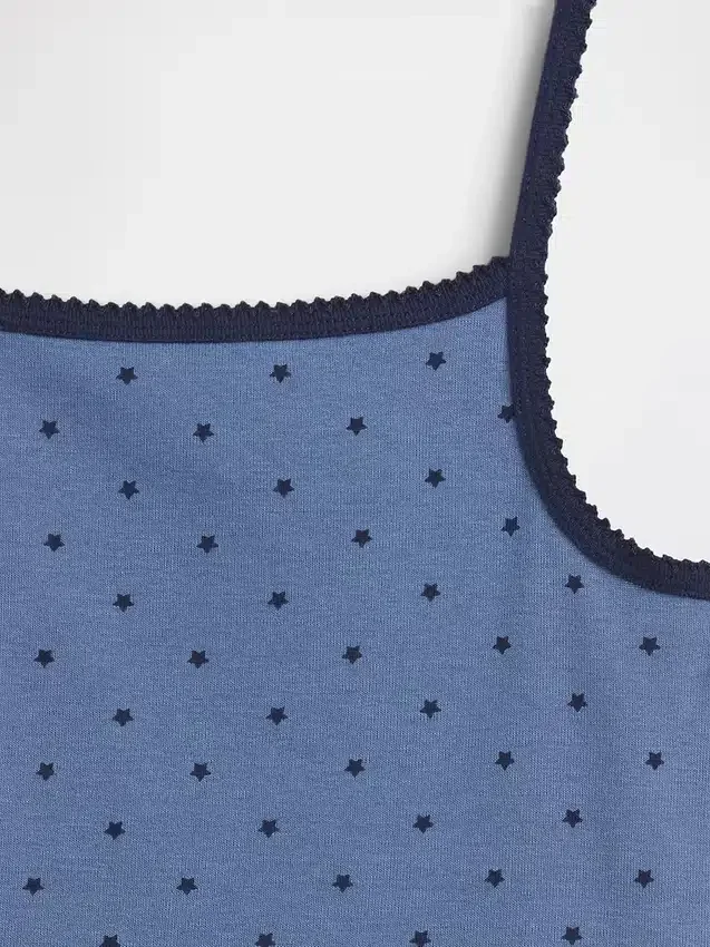 Conjunto de pijama infantil de algodón orgánico cepillado con camiseta sin mangas y pantalones cortos