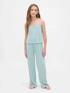 Conjunto de pijama infantil de punto pointelle reciclado