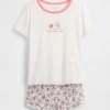 Conjunto de pijama infantil de Winnie the Pooh con camiseta de punto acanalado reciclado y pantalones cortos