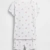 Conjunto de pijama infantil de Winnie the Pooh en algodón orgánico cepillado con pantalones cortos