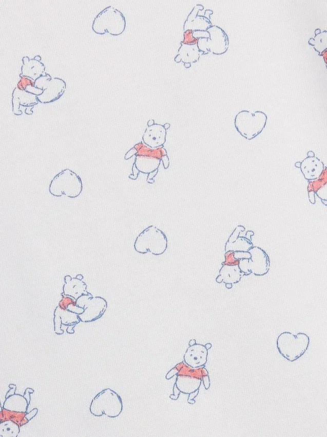 Conjunto de pijama infantil de Winnie the Pooh en algodón orgánico cepillado con pantalones cortos