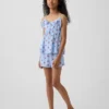 Conjunto de pijama infantil reciclado con camiseta de tirantes con volantes y pantalones cortos