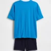 Conjunto de pijama oversize reciclado para niño con pantalones cortos de fútbol