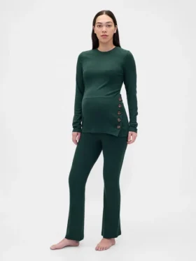 Conjunto de pijama premamá de modal acanalado
