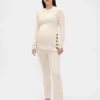 Conjunto de pijama premamá de modal acanalado