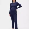 Conjunto de pijama premamá de modal acanalado
